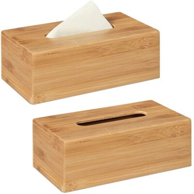 RELAXDAYS - Bamboo Tissue Box - Natural - Tissue Box RELAXDAYS - Bamboo Tissue Box - Natural - Tissue Box