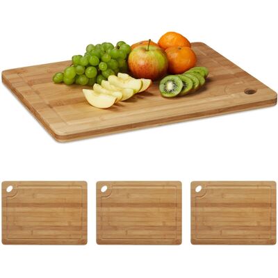 RELAXDAYS Bamboo Cutting Board Set - Large, Juice Grooves - 40x30cm RELAXDAYS Bamboo Cutting Board Set - Large, Juice Grooves - 40x30cm