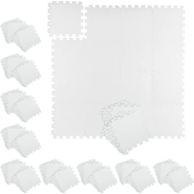 Relaxdays Piso de Gimnasio de Puzzle Blanco 96 Baldosas - Esterilla de Ejercicio Relaxdays Piso de Gimnasio de Puzzle Blanco 96 Baldosas - Esterilla de Ejercicio