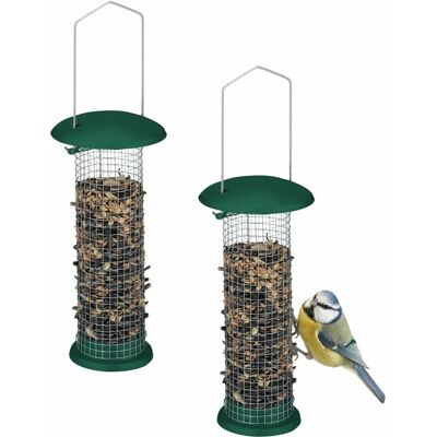 Relaxdays Bird Feeder Set - Durable Metal, Green & Silver - 31cm Relaxdays Bird Feeder Set - Durable Metal, Green & Silver - 31cm