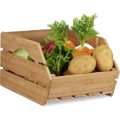 RELAXDAYS Bamboo Storage Boxes - Stackable, Natural Brown - Storage Type RELAXDAYS Bamboo Storage Boxes - Stackable, Natural Brown - Storage Type
