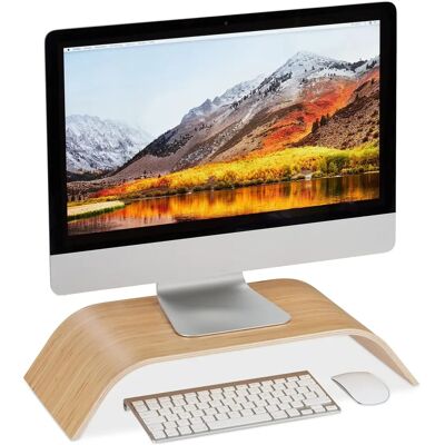Supports pour moniteur en bambou Relaxdays - 2 pièces - Publicité Supports pour moniteur en bambou Relaxdays - 2 pièces - Publicité