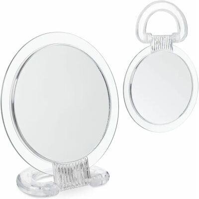 Relaxdays 10044019 Make-up-Spiegel - Doppel Seite, 2x Vergrößerung - Rund transparent Relaxdays 10044019 Make-up-Spiegel - Doppel Seite, 2x Vergrößerung - Rund transparent