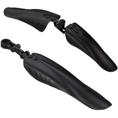 Relaxdays Juego de Guardabarros para Bicicleta - 24-28 pulgadas, Negro Relaxdays Juego de Guardabarros para Bicicleta - 24-28 pulgadas, Negro