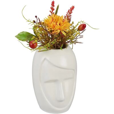 Relaxdays Ceramic Face Vase - Minimalistyczna Wielofunkcyjna Dekoracja Relaxdays Ceramic Face Vase - Minimalistyczna Wielofunkcyjna Dekoracja