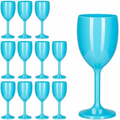Relaxdays Turquoise BPA-Free Plastic Wine Glasses Set of 12 - Party Game Relaxdays Turquoise BPA-Free Plastic Wine Glasses Set of 12 - Party Game