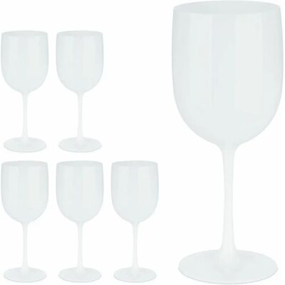 Relaxdays Verres à Vin en Plastique Blanc - Ensemble de 6 - Publicité Relaxdays Verres à Vin en Plastique Blanc - Ensemble de 6 - Publicité