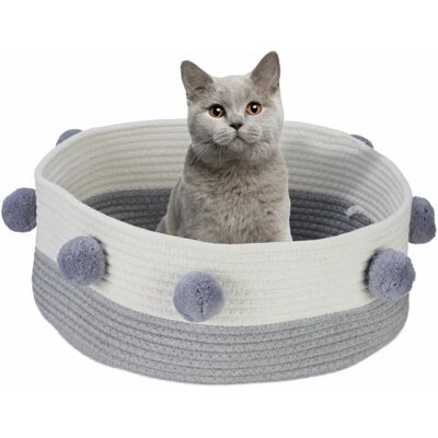 Relaxdays Katzenschlafplatz - Baumwolltwill, Grau/Weiß - Kleintierbett Relaxdays Katzenschlafplatz - Baumwolltwill, Grau/Weiß - Kleintierbett