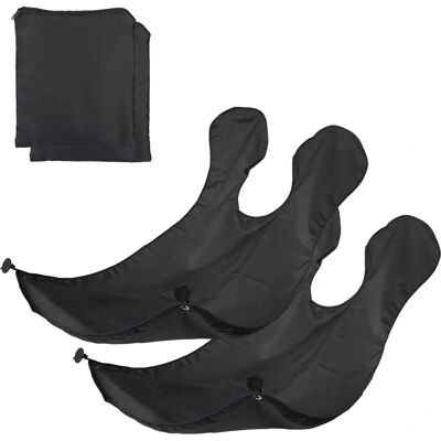 Relaxdays Set Mantelline Barba - 2 Mantelline Nere con Ventose Relaxdays Set Mantelline Barba - 2 Mantelline Nere con Ventose