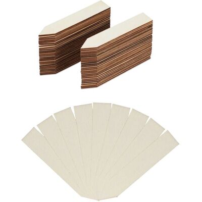 Relaxdays Plant Markers - Set of 120, Wooden, Natural Color Relaxdays Plant Markers - Set of 120, Wooden, Natural Color