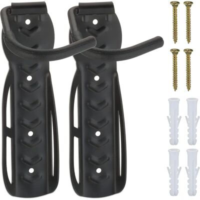 Relaxdays Wall Bike Hooks Set - Supports 25kg - Steel & Plastic Relaxdays Wall Bike Hooks Set - Supports 25kg - Steel & Plastic