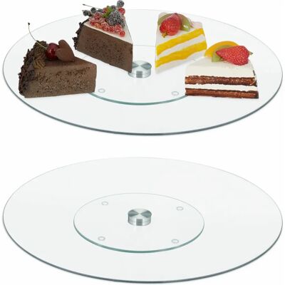 Relaxdays - Ensemble de 2 Plateaux Tournants pour Gâteaux - 30cm - Plat de Service - Publicité Relaxdays - Ensemble de 2 Plateaux Tournants pour Gâteaux - 30cm - Plat de Service - Publicité