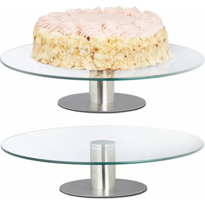 Relaxdays Servierplatte - 2-stöckiger Glastortenständer - Transparent Relaxdays Servierplatte - 2-stöckiger Glastortenständer - Transparent