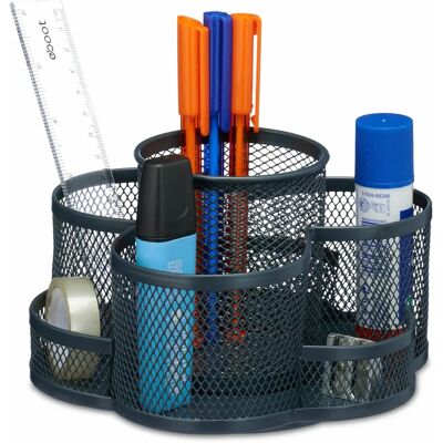 Relaxdays Portapenne - Organizer da Scrivania 7 Scomparti - Antracite Relaxdays Portapenne - Organizer da Scrivania 7 Scomparti - Antracite