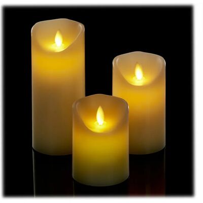 Relaxdays LED-Kerzen-Set - 3 Größen, Timer, Flackernde Flamme - Dekorationsbeleuchtung Relaxdays LED-Kerzen-Set - 3 Größen, Timer, Flackernde Flamme - Dekorationsbeleuchtung