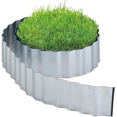 Relaxdays Gartenrand - 16cm x 8m Flexibler Metallrand für Rasen Relaxdays Gartenrand - 16cm x 8m Flexibler Metallrand für Rasen