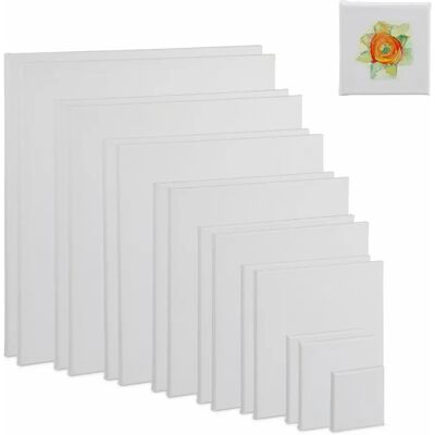 Relaxdays Leinwände - Set mit 8 Größen für Malen - Weiß Relaxdays Leinwände - Set mit 8 Größen für Malen - Weiß
