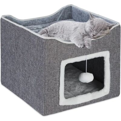 Casa para Gatos Plegable con Cojines y Rascador - Refugio para Gatos Casa para Gatos Plegable con Cojines y Rascador - Refugio para Gatos
