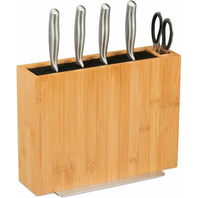 Relaxdays Bambus Messerblock - Küchenmesser Organizer mit Scherenfach Relaxdays Bambus Messerblock - Küchenmesser Organizer mit Scherenfach