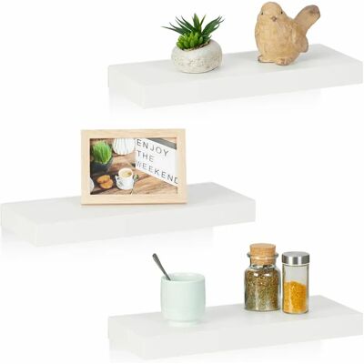 Relaxdays Vägghyllor Set - Modern Vit 3 st Relaxdays Vägghyllor Set - Modern Vit 3 st
