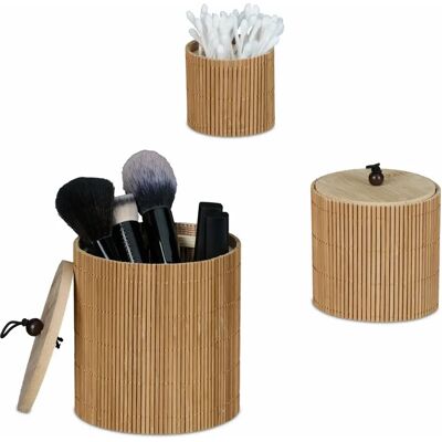 Relaxdays Set med 3 Bambus Förvaringslådor Relaxdays Set med 3 Bambus Förvaringslådor