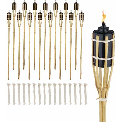 Relaxdays Bamboo Garden Torch Set - 90cm, 16 Pieces Relaxdays Bamboo Garden Torch Set - 90cm, 16 Pieces