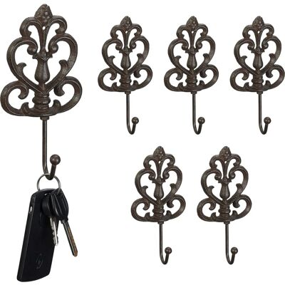 Relaxdays Wall Hooks Set of 6 Vintage - Coat, Bag, Key Hanger Relaxdays Wall Hooks Set of 6 Vintage - Coat, Bag, Key Hanger