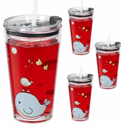 Relaxdays Wal-Kinderglas-Set - 4 Stück Relaxdays Wal-Kinderglas-Set - 4 Stück
