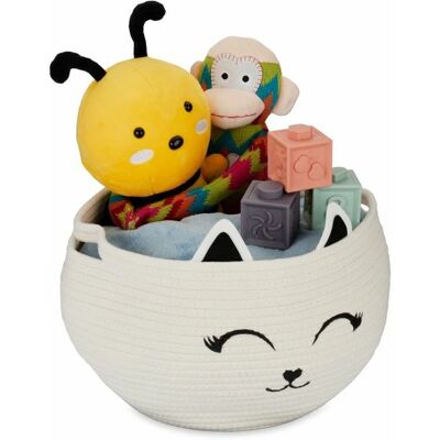 Relaxdays katoenen kattenvorm opbergdoos - Kinderkamer Relaxdays katoenen kattenvorm opbergdoos - Kinderkamer
