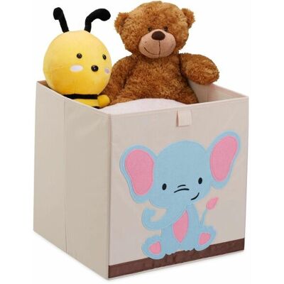 Relaxdays Aufbewahrungsbox - Elefanten-Design, Faltbar, 33x33x33 cm Relaxdays Aufbewahrungsbox - Elefanten-Design, Faltbar, 33x33x33 cm