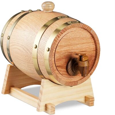 Relaxdays Barile di quercia rustica con rubinetto - 1,25L Dispenser decorativo Relaxdays Barile di quercia rustica con rubinetto - 1,25L Dispenser decorativo