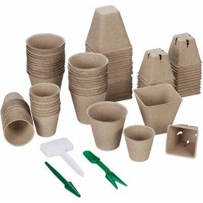 Relaxdays Saatkartoffel-Set - Biologisch abbaubare Pappgefäße - 96 Stück Relaxdays Saatkartoffel-Set - Biologisch abbaubare Pappgefäße - 96 Stück