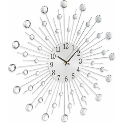 Relaxdays Wall Clock - 50cm Silver Diamant Design Relaxdays Wall Clock - 50cm Silver Diamant Design