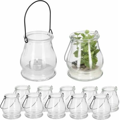 Relaxdays Set med 12 glaslyktor Relaxdays Set med 12 glaslyktor