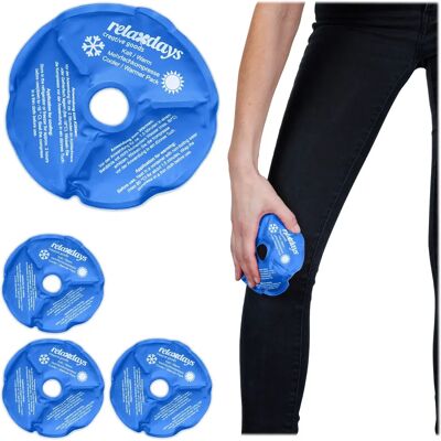 Relaxdays Set di 4 Fasce Ghiaccio per Ginocchio - Terapia Caldo o Freddo Relaxdays Set di 4 Fasce Ghiaccio per Ginocchio - Terapia Caldo o Freddo