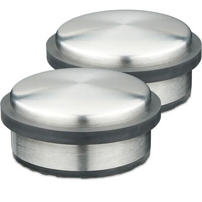 Relaxdays Stainless Steel Door Stopper Set 2 Black Silver Relaxdays Stainless Steel Door Stopper Set 2 Black Silver