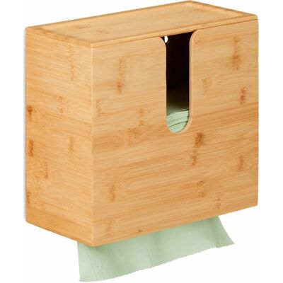 Relaxdays Bamboo Paper Towel Dispenser - Wall Mount, H2/H3 Relaxdays Bamboo Paper Towel Dispenser - Wall Mount, H2/H3