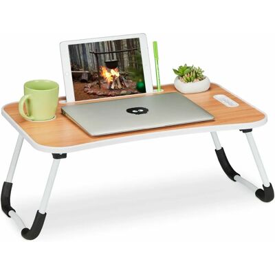 Relaxdays Hellbraun Weiß Faltbarer Laptopständer - Laptopständer Relaxdays Hellbraun Weiß Faltbarer Laptopständer - Laptopständer