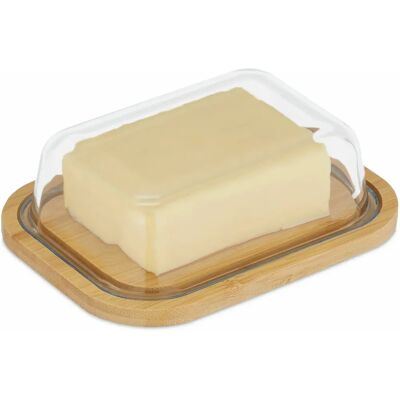 Relaxdays 10045472 piattino burro - Naturale/trasparente - Mantiene il burro fresco Relaxdays 10045472 piattino burro - Naturale/trasparente - Mantiene il burro fresco