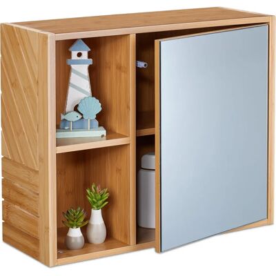 Relaxdays Badezimmer Schrank mit Spiegel - 45x54.5x20cm - Natur Relaxdays Badezimmer Schrank mit Spiegel - 45x54.5x20cm - Natur