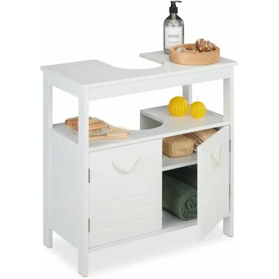 Conjunto de Muebles de Baño Relaxdays - Blanco y Estantes Ajustables - Almacenaje Conjunto de Muebles de Baño Relaxdays - Blanco y Estantes Ajustables - Almacenaje