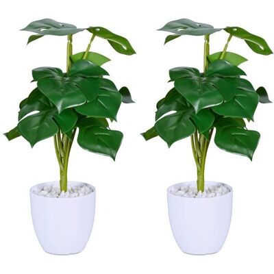 Relaxdays Indoor Kunstpflanzen Set 2x Monstera Relaxdays Indoor Kunstpflanzen Set 2x Monstera