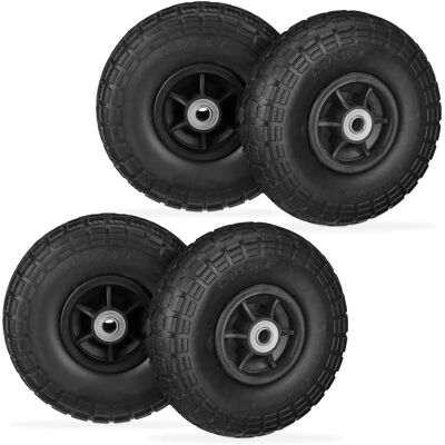 RELAXDAYS - 4 Räder für Wagen - Pannensichere Gummireifen - 26cm Durchmesser RELAXDAYS - 4 Räder für Wagen - Pannensichere Gummireifen - 26cm Durchmesser