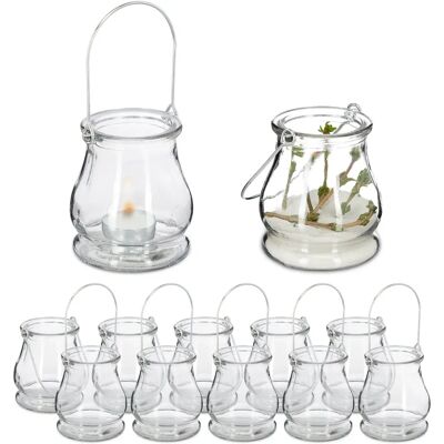 Relaxdays Glass Candle Holder Set - 24 Transparent Indoor Outdoor Relaxdays Glass Candle Holder Set - 24 Transparent Indoor Outdoor
