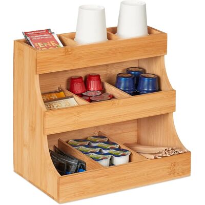 Relaxdays Kaffee-Organizer - Bambus, 9 Fächer Relaxdays Kaffee-Organizer - Bambus, 9 Fächer