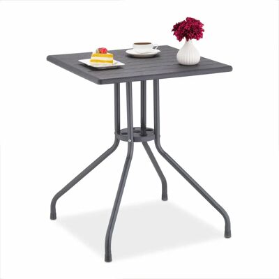 Relaxdays Outdoor Tisch - 75x61x61 cm - Grau - Garten, Balkon, Terrasse Relaxdays Outdoor Tisch - 75x61x61 cm - Grau - Garten, Balkon, Terrasse