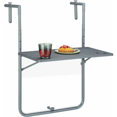 Relaxdays Balkon Klapptisch - Höhenverstellbar, 59,5x60cm, Grau Relaxdays Balkon Klapptisch - Höhenverstellbar, 59,5x60cm, Grau