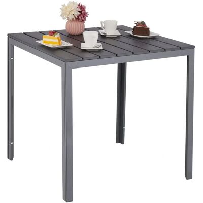 Relaxdays Trädgårdsbord - 74x78x78 cm, Kvadratiskt Balkongbord, Plast och Stål med Träeffekt Relaxdays Trädgårdsbord - 74x78x78 cm, Kvadratiskt Balkongbord, Plast och Stål med Träeffekt