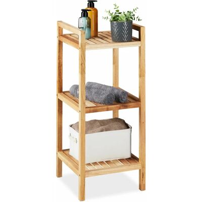 Relaxdays Walnut Bathroom Wall Shelf - 3 Shelves, 81cm Tall Relaxdays Walnut Bathroom Wall Shelf - 3 Shelves, 81cm Tall