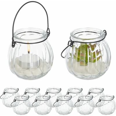 Relaxdays Lot de 12 Porte-Bougies en Verre - Publicité Relaxdays Lot de 12 Porte-Bougies en Verre - Publicité